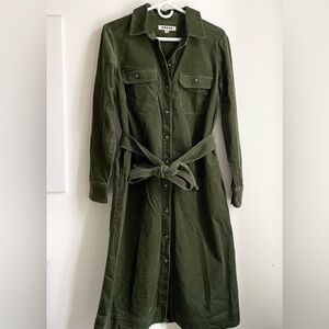 Boden corduroy holiday petite midi shirt dress